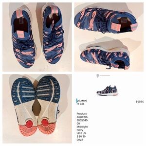 Fitflop Navy and Pink Athletic Shoes